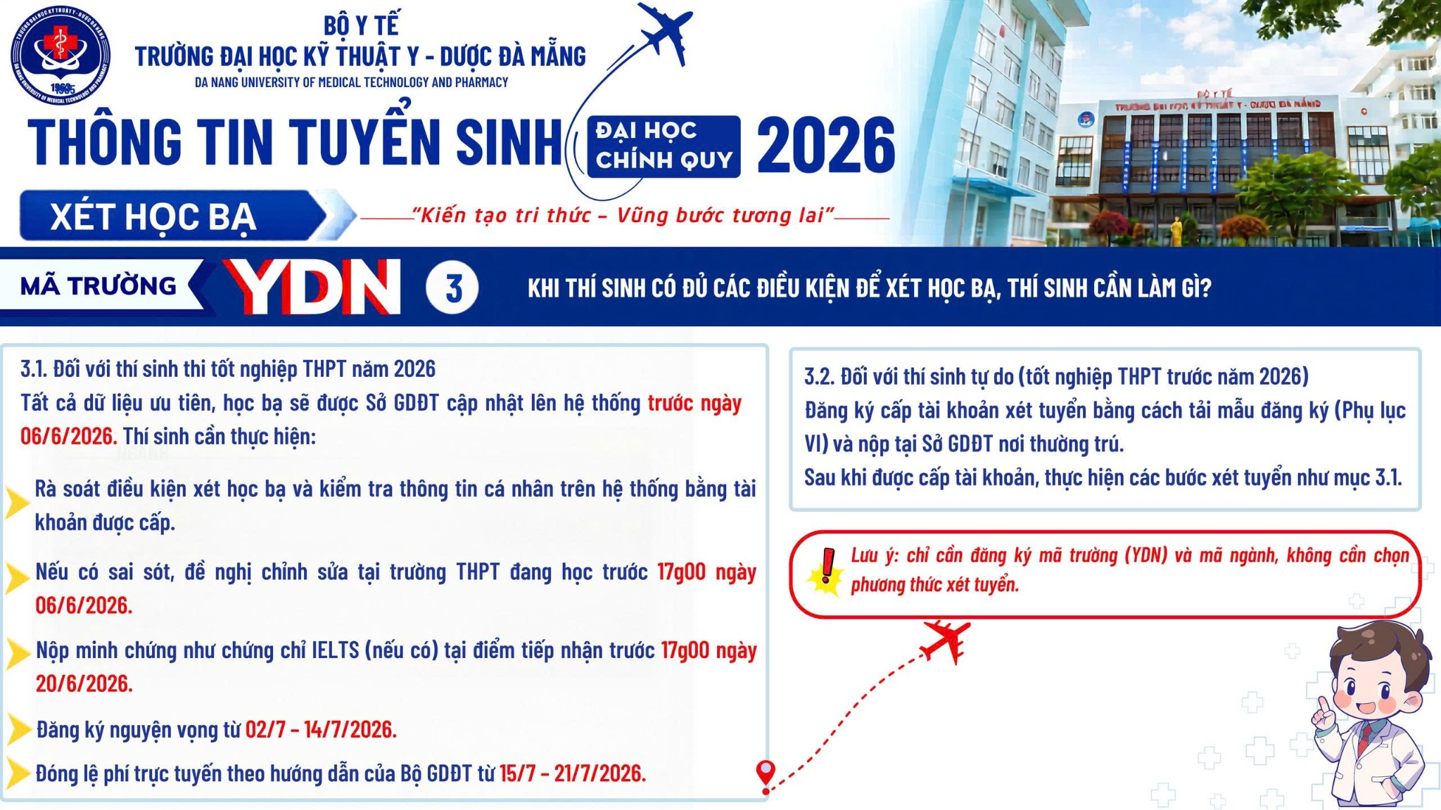 Hướng dẫn thí sinh khi đủ điều kiện xét học bạ
